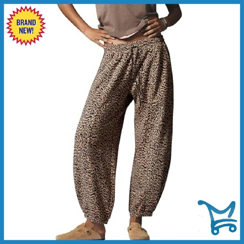 Women's Barrel Sweatpants Drawstring Joggers Soft Cotton Polyester Casual - Picture 2 of 8
